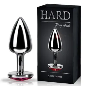Plug Anal M Cromado com Pedra