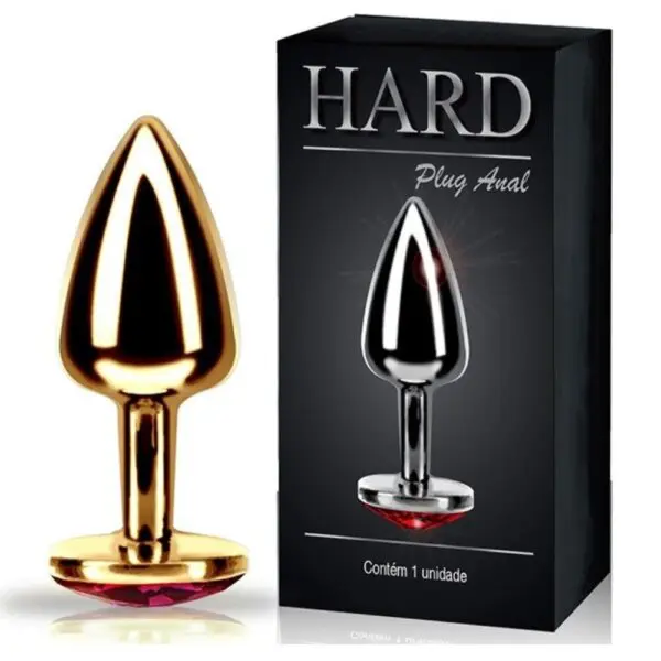 Plug Anal M Dourado com Pedra