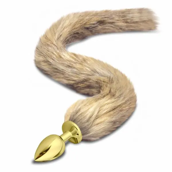 Plug Dourado com Rabo Raposa