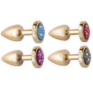 Plug Anal Linha Less P Dourado Cravejado