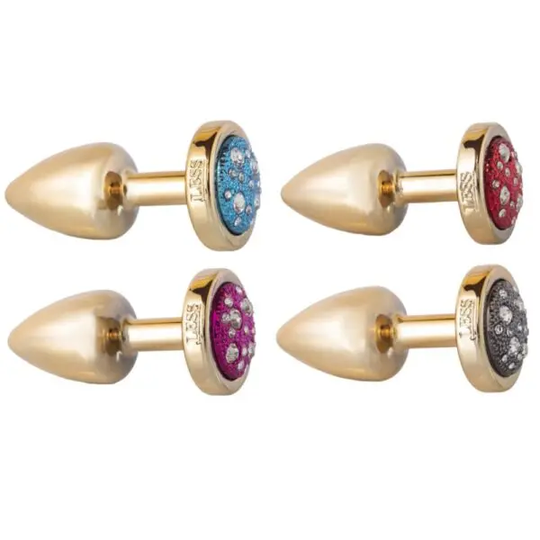 Plug Anal Linha Less P Dourado Cravejado