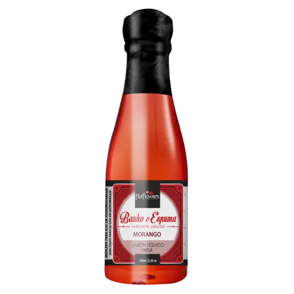 SABONETE LÍQUIDO BANHO & ESPUMA morango 150ML HOT FLOWERS