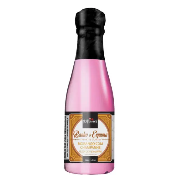 SABONETE LÍQUIDO BANHO & ESPUMA Morango com Champanhe 150ML HOT FLOWERS