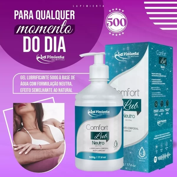 Lubrificante Intimo Base D´água Neutro 500g Confort Lub Big Sabor Neutro - Image 7