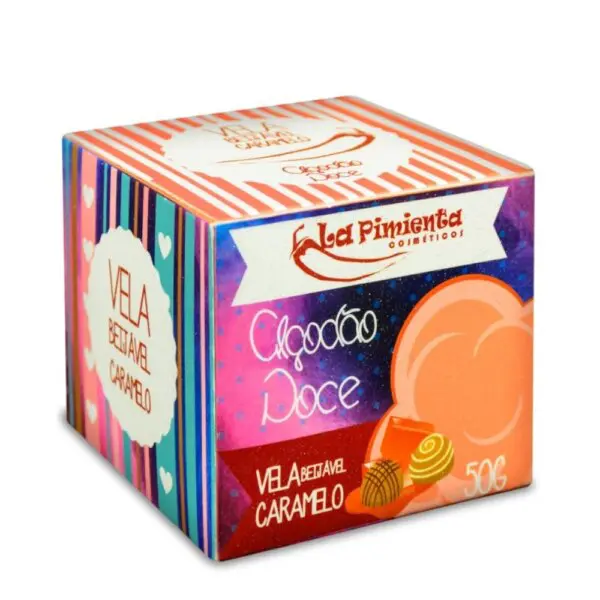 Vela beijável algodão doce caramelo 50g