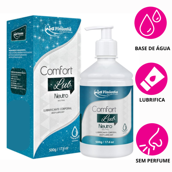 Lubrificante Intimo Base D´água Neutro 500g Confort Lub Big Sabor Neutro