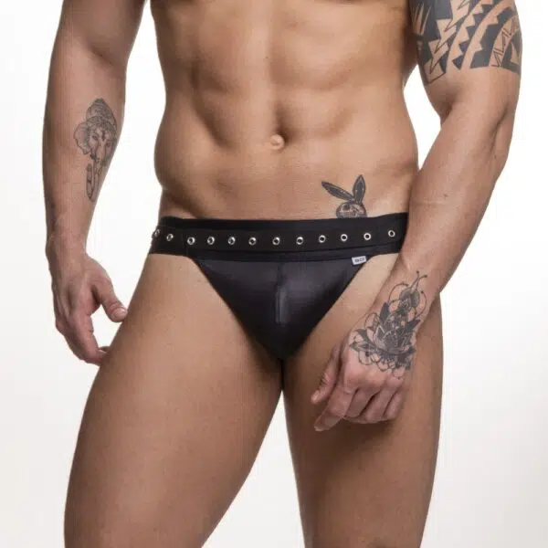 Jockstrap cirre com ilhos no elástico