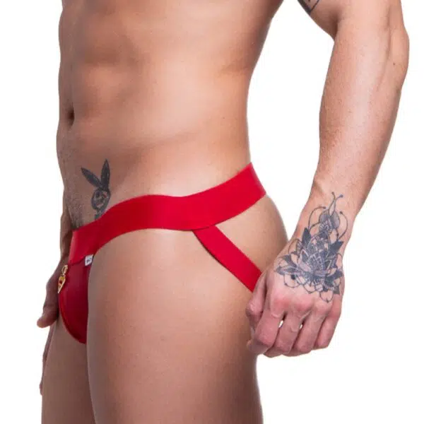 Jockstrap cirre bolsa vermelha super man - Image 2