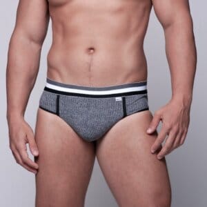 Cueca cinza frente slip jock atrás