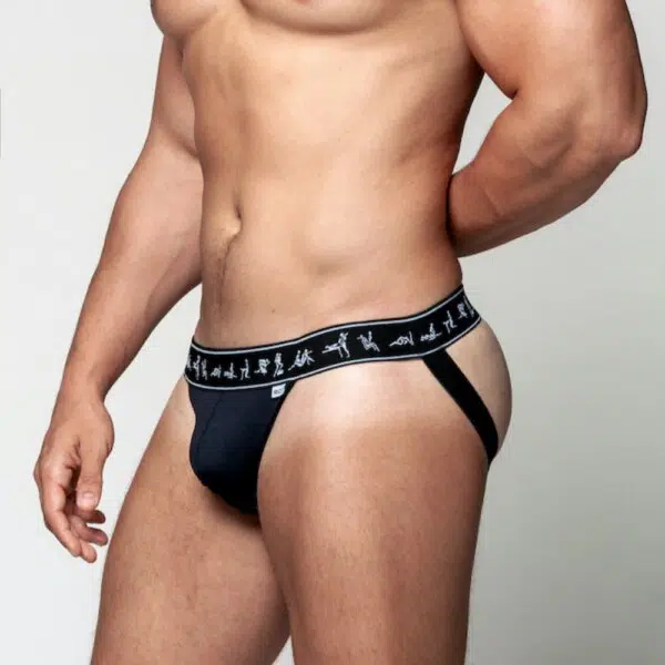 Jockstrap preto com elástico kamasutra gay - Image 2