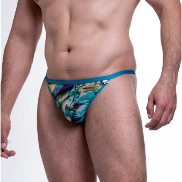 Fio calcinha tule estampado perola verde atrás