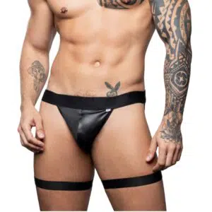 Jock com cinta liga com 3 argolas