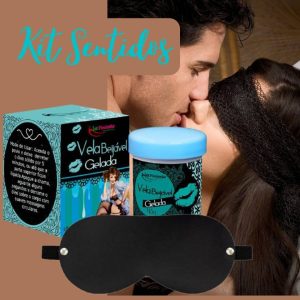 Kit Sentidos - Vela Beijável + Venda para olhos