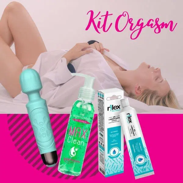 Kit Orgasm - Vibrador + Higienizador + Lubrificante