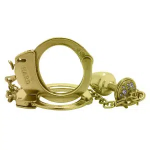 Algemas e Plug Anal M Dourado Cravejado Hard
