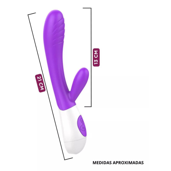 Vibrador com Estimulador Clitoriano, Recarregável, 12 Velocidades. - Image 5