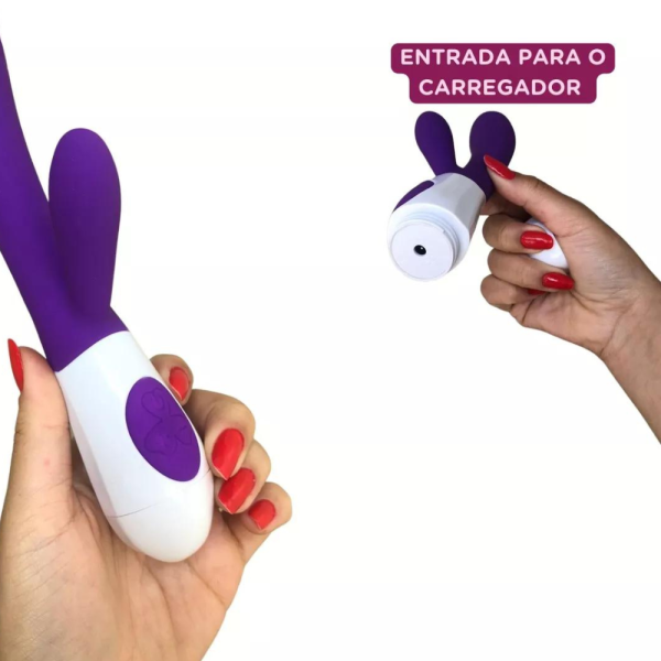 Vibrador com Estimulador Clitoriano, Recarregável, 12 Velocidades. - Image 2