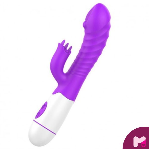 Vibrador Recarregável com Estimulador de Clitóris com 10 Vibrações. Munas Moda Íntima.