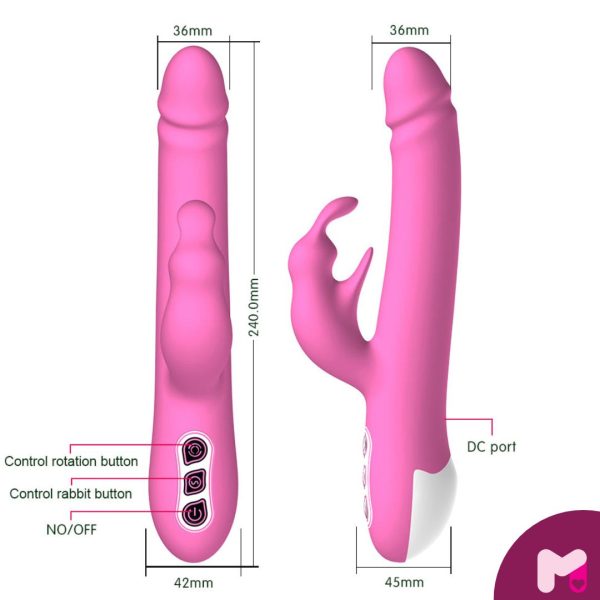 Vibrador Rotativo com Plug para Estimulo Clitoriano. Munas Moda Íntima.
