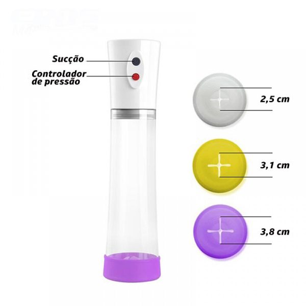 Bomba Peniana Elétrica Com 3 Anéis – Pênis Pump Eletric High Vacuum