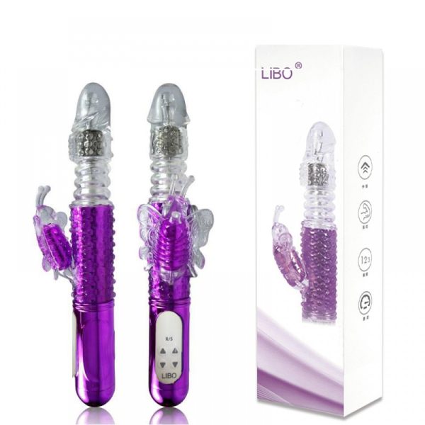 Vibrador Rotativo Vai e Vem com 36 Modos de Vibração e Estimulador Borboleta - VIPMIX - RT022