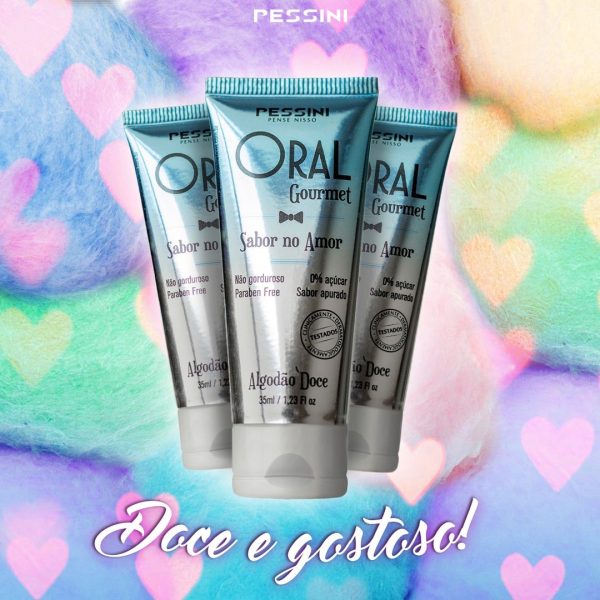 Oral Gourmet Gel Beijável Que Esquenta De Algodão Doce 35ml/45g Munas Moda Intima