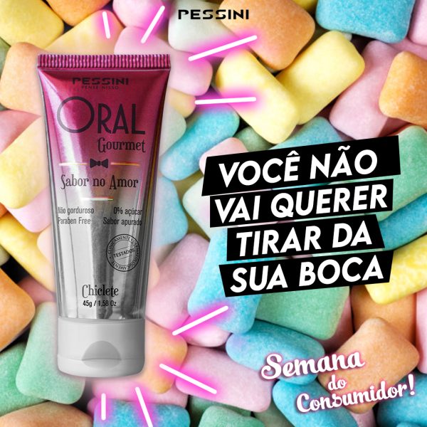 Oral Gourmet Gel Beijável Que Esquenta De Chiclete 35ml/45g Pessini munas amoda intima