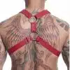 HARNESS EM COURO SINTÉTICO NA COR VERMELHO SD Clothing