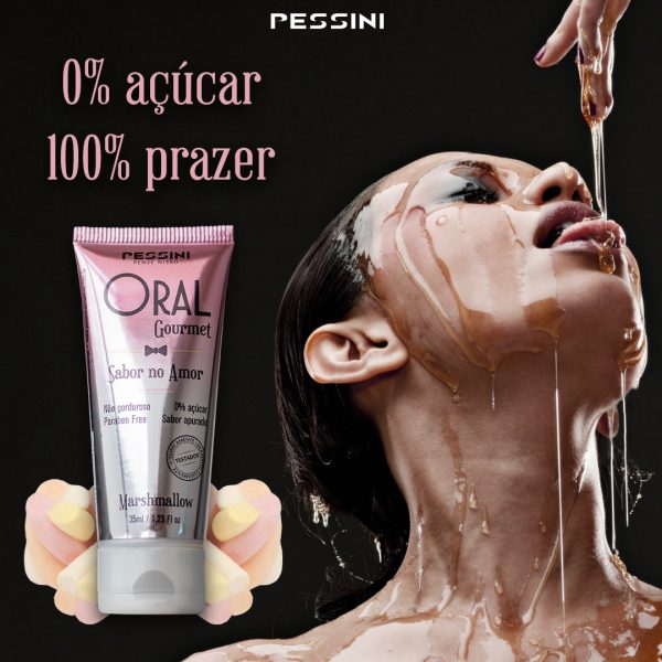 Oral Gourmet Gel Beijável Que Esquenta De Marshmallow 35ml/45g Pessini