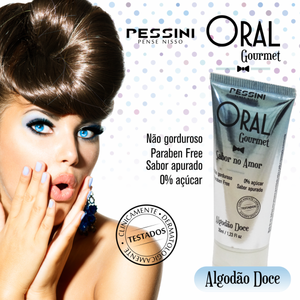 Oral Gourmet Gel Beijável Que Esquenta De Algodão Doce 35ml/45g Munas Moda Intima