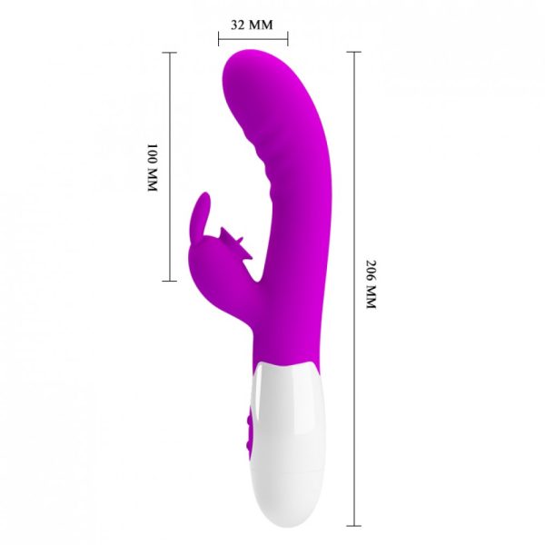 Vibrador com estimulador clitoriano simulador de sexo oral com línguas Munas Moda Intima
