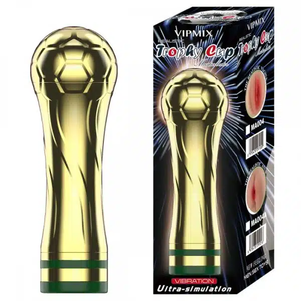 Masturbador Lanterna Masculino TROPHY CUP - Vibração Multivelocidades, Design Realista - VIPMIX