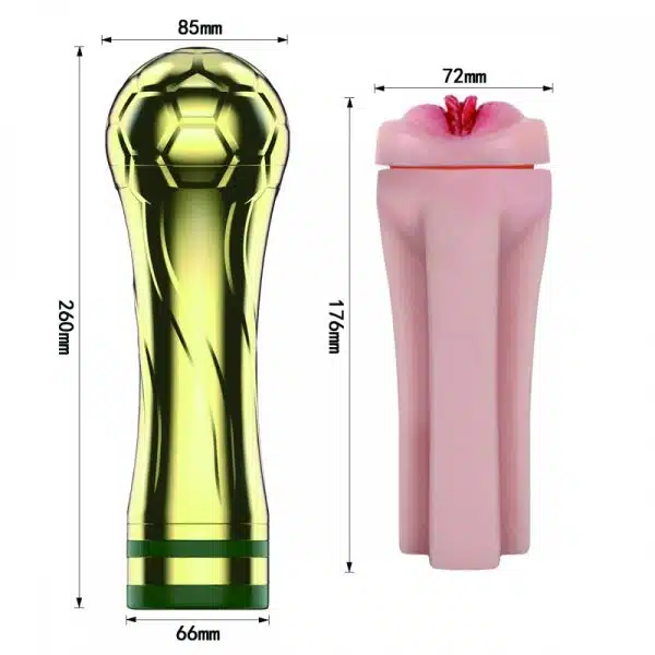 Masturbador Lanterna Masculino TROPHY CUP - Vibração Multivelocidades, Design Realista - VIPMIX