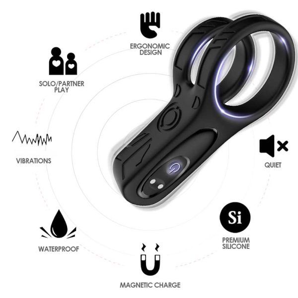nel peniano duplo Estimulador clitoriano Vibrador de alto desempenho Orgasmos intensos Prazer a dois Silicone recarregável Modos de vibração Acessório sexual para casais Melhora de performance sexual Brinquedo erótico recarregável Higienização fácil de brinquedo sexual Silicone + ABS Prazer prolongado Acessório sexual resistente à água Estimulação intensa do clitóris