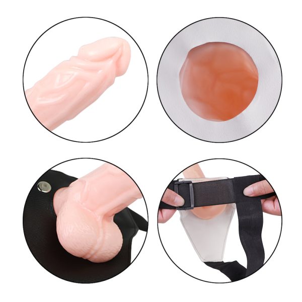 Cinta peniana Capa peniana realística Pênis simulado Alça elástica ajustável Brinquedo erótico para casais PVC de alta qualidade Fantasia erótica Acessório íntimo Intimidade compartilhada Prazer e conforto