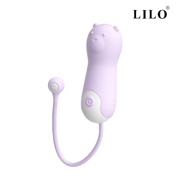 Vibrador cápsula, com cordão de segurança em silicone. Possui formato de urso, com 10 modos de vibração
