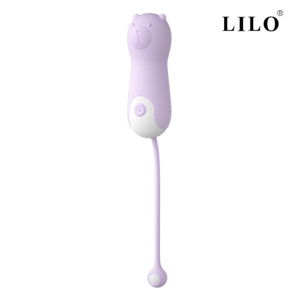 Vibrador cápsula, com cordão de segurança em silicone. Possui formato de urso, com 10 modos de vibração
