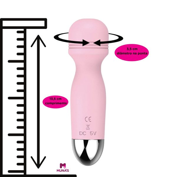 Mini varinha mágica Vibrador tipo varinha mágica Estimulador clitoriano Vibrações intensas Recarregável via USB/Tomada Resistente à água Silicone de alta qualidade Prazer íntimo Autonomia de uso Sensações personalizadas