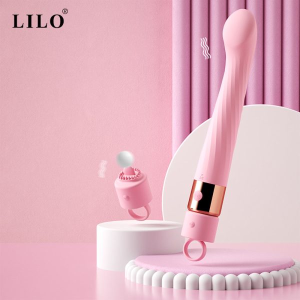 Vibrador Estimulador Ponto G Vibração Recarregável Silicone ABS Função de aquecimento Kit 1+1 Estimulação íntima
