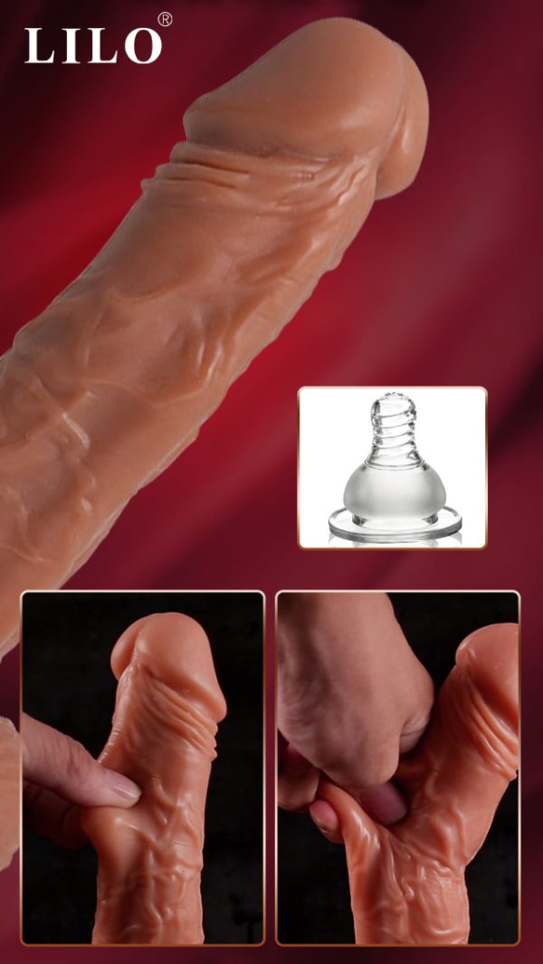 Pênis realistico com glande saltada, escroto e ventosa resistente - LILO - Image 6