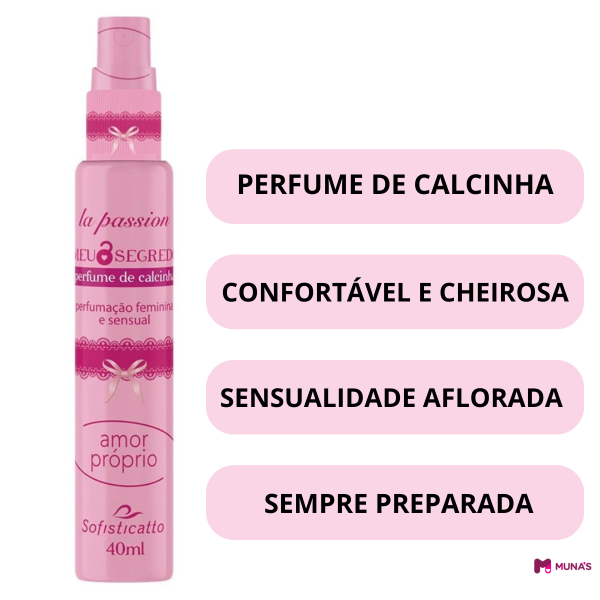 Perfume de Calcinha Perfume de Lingerie Perfume Feminino Aroma Delicioso Frescor e Suavidade Perfume para Roupas Íntimas Perfume Sedutor Perfume de 40ml Perfume para Academia Perfume para Dia a Dia
