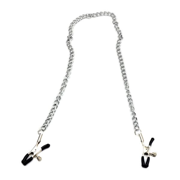 Grampos para Seios Acessório BDSM Estimulador de Mamilos Grampos com Corrente Presilhas Ajustáveis Acessório Íntimo em Metal Brinquedo Sensorial Estimulação Erótica Acessório para Casais Produto para Prazer Intenso