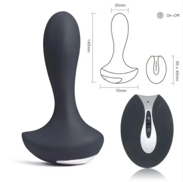 plug anal recarregável, plug anal vibrador, silicone cirúrgico, controle remoto vibração, brinquedo adulto, sex toy silencioso, vibrações potentes, plug resistente à água, acessório erótico seguro